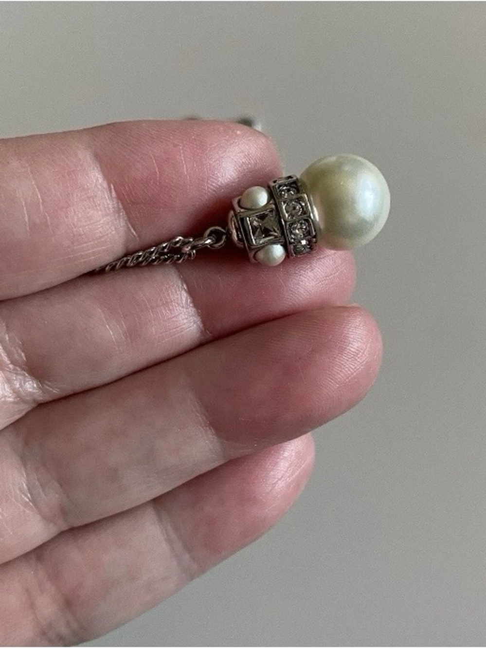 Givenchy Silver-Tone Pearl and Crystal Pendant Necklace - Picture 7 of 10